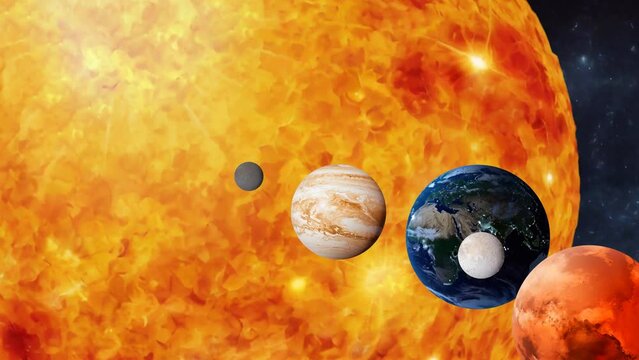 Planetary Parade. Planets gathered in the sky, creating a stunning cosmic event