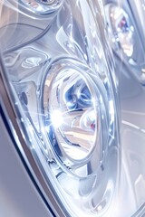Close up view of a car's headlights, great for automotive industry