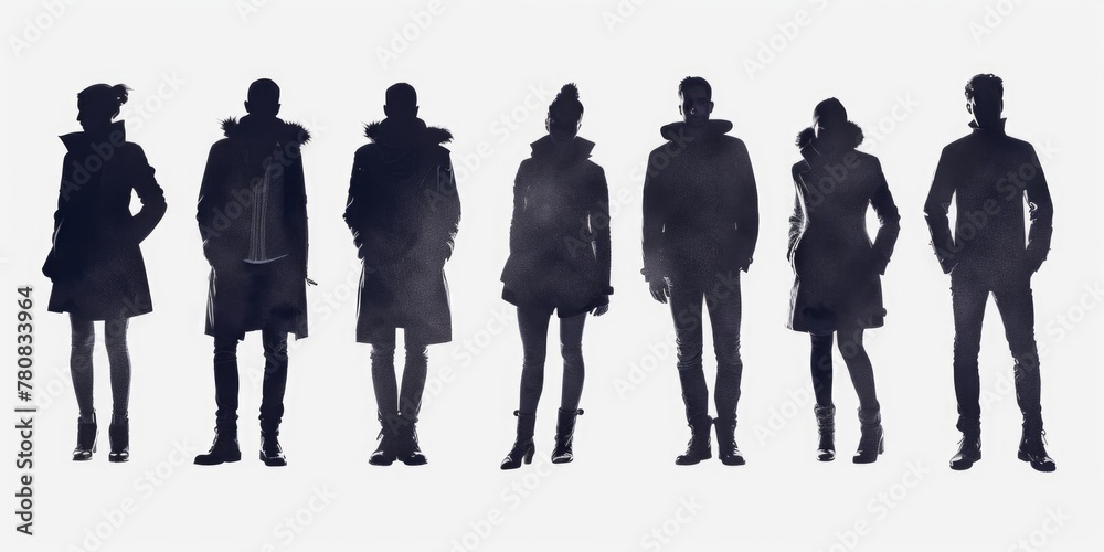 Poster a group of people standing next to each other. suitable for business and teamwork concepts