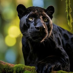 Naklejka na ściany i meble Panther Prowess: Striking Images of the Elusive Black Beauty