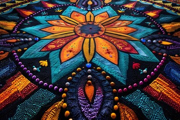 Mesmerizing Mandala Mosaic A Vibrant Tapestry of Spiritual Patterns and Tribal Elegance