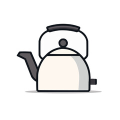 Obraz premium Kettle | Minimalist and Simple Line White background - Vector illustration