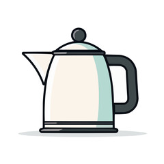 Obraz premium Kettle | Minimalist and Simple Line White background - Vector illustration