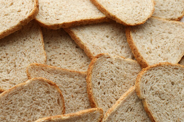 Fresh sliced bread in full frame macro photo close up