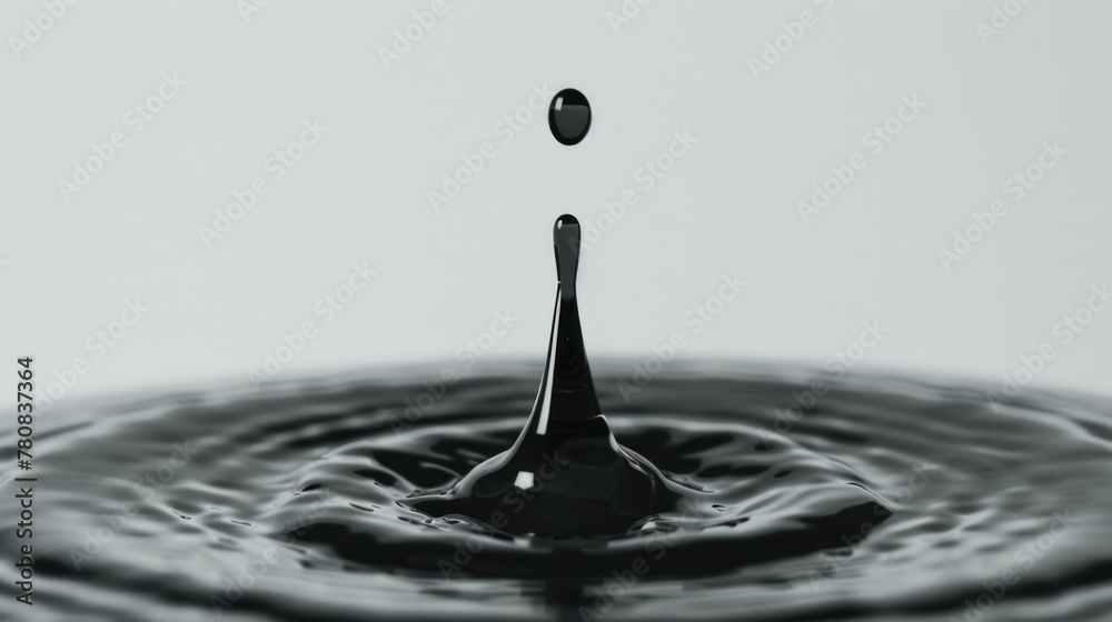 Poster A single drop of water falling into a pool, suitable for various design projects