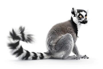 Obraz premium Close-up photo of a ring tailed lemur, suitable for nature and wildlife projects