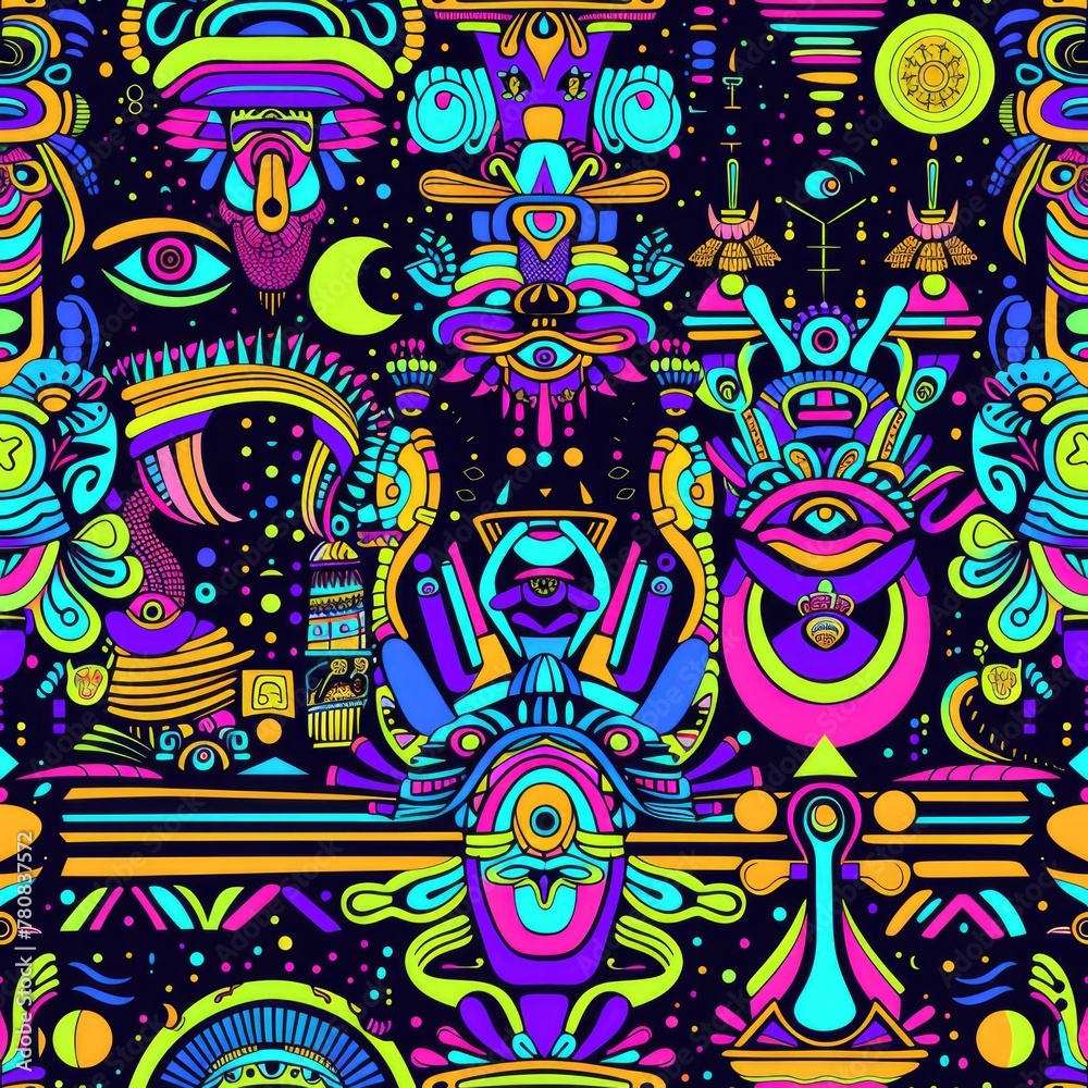 Poster A vibrant and diverse pattern suitable for various projects