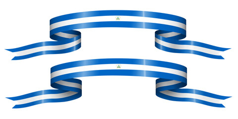 set of flag ribbon with colors of Nicaragua for independence day celebration decoration