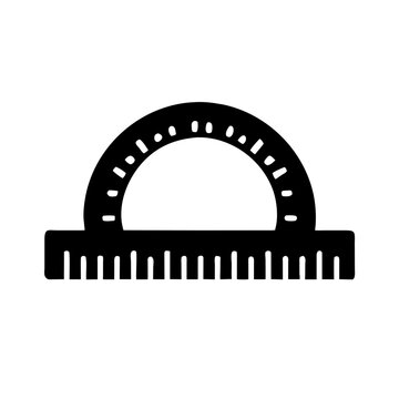 recommend clip art: Protractor icon vector graphics element silhouette sign symbol illustration on a Transparent Background