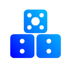 Dice icon vector graphics element silhouette sign symbol illustration on a Transparent Background