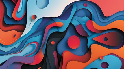Abstract colored background with different shapes