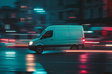 Nighttime delivery van