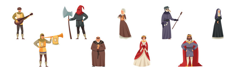 Medieval People Character from Fairytale and Legend Vector Set © Happypictures