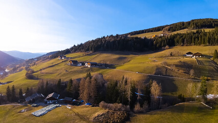 Spring landscape Dolomites Alps Santa Maddalena village Val di Funes valley South Tyrol Italy - 780840165