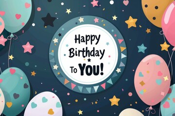 Fototapeta na wymiar colorful birthday card with text 