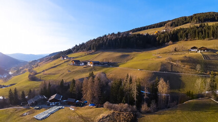 Spring landscape Dolomites Alps Santa Maddalena village Val di Funes valley South Tyrol Italy - 780840518