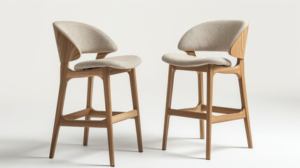 Two modern chairs against a white background.