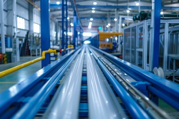 Pipe production line for plastic conveyor polymers