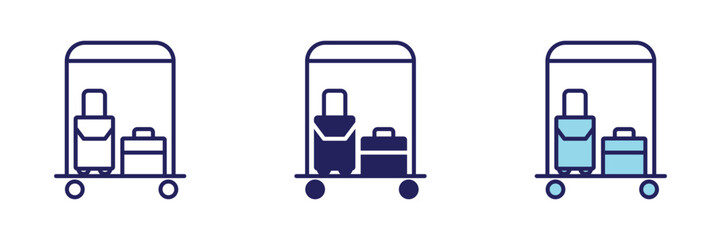 Trolley Luggage Cart Hotel Icon - Navigation Set