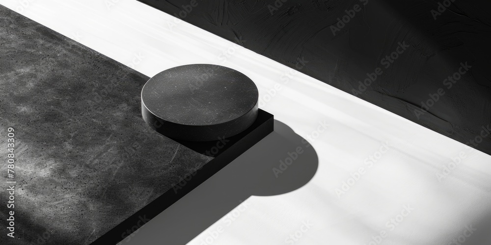 Poster black and white photo of a round object, suitable for various projects
