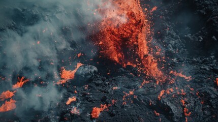 Aerial View of Lava Flow