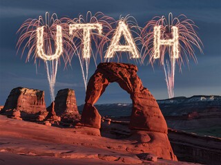 Desert Spectacle: Fireworks and Starry Letters Above Utah Canyons