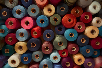 Abundant Collection of Colorful Sewing Threads Texturized Background