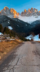 Spring landscape Dolomites Alps Santa Maddalena village Val di Funes valley South Tyrol Italy. - 780844599