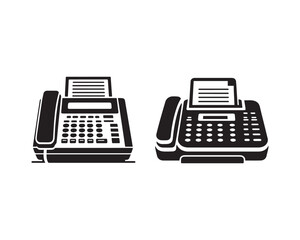 fax silhouette vector icon graphic logo design