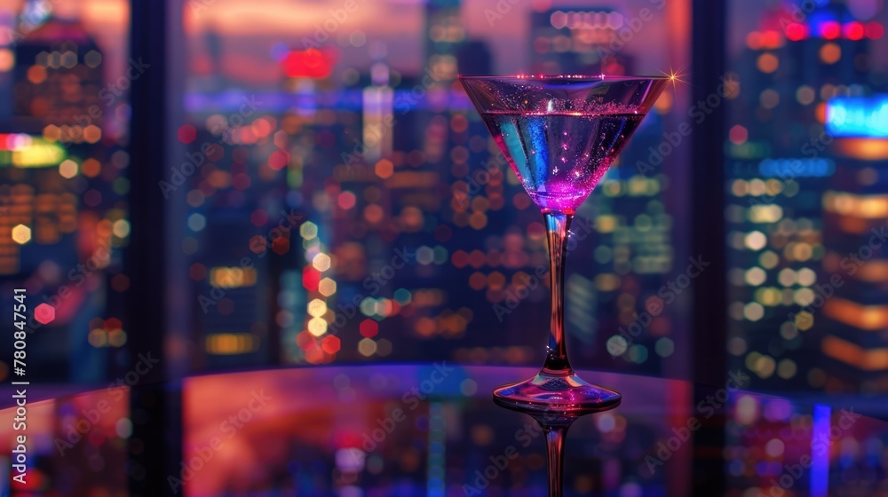 Poster a glass of wine resting on a table. suitable for food and beverage concepts