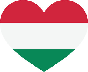 Hungary heart flag . Hungary national flag in heart shape . Hungary love symbol vector