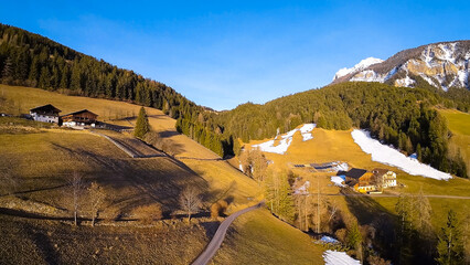 Spring landscape Dolomites Alps Santa Maddalena village Val di Funes valley South Tyrol Italy - 780847945