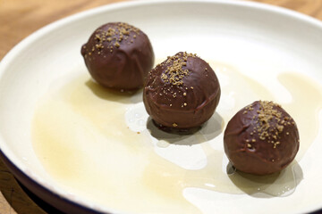 chocolate truffle with native bee honey