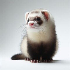 Image of isolated ferret against pure white background, ideal for presentations
