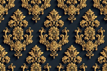 Damask seamless emboss pattern background. classical luxury old damask ornament, royal victorian seamless texture .