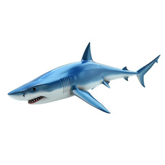Fototapeta premium blue shark 3d illustration isolated on white background