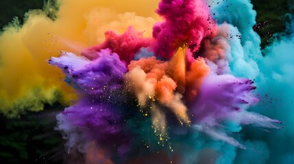 Fototapeta na wymiar Exploding color.. Colorful explosion.