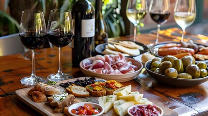 Fine Wine and Tapas. 