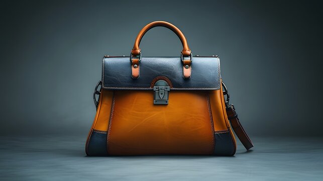 a stylish women's handbag in brown and grey tones epitomizes contemporary fashion and elegance. 
