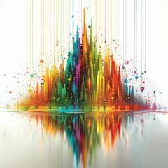 Naklejka premium Pride in Threads: A vibrant 3D sculpture explodes with colorful threads, celebrating LGBTQ+ diversity.