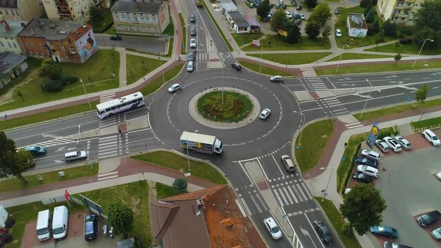 Rondo Bydgoska Okolna Pila Aerial View Poland