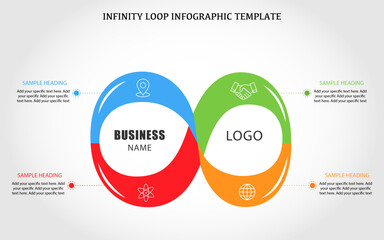 Obraz premium Infinity loop infographic template design with four steps