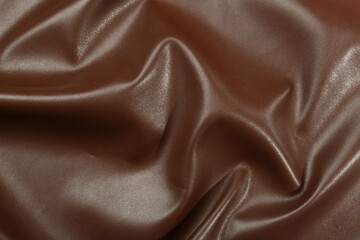 Brown natural leather as background, above view