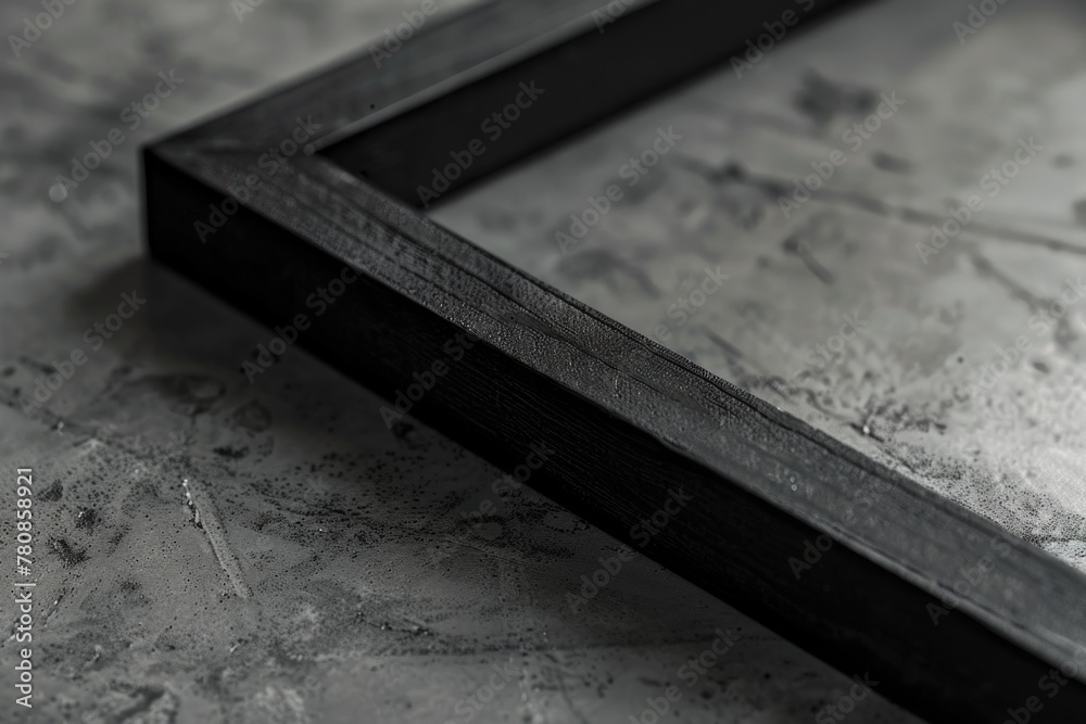 Poster close up of a picture frame on a table. suitable for home decor or interior design concepts