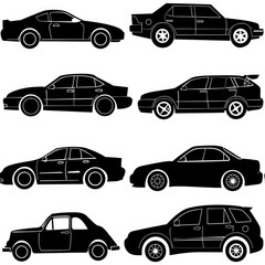A collection of six different types of cars. Ideal for automotive industry promotions