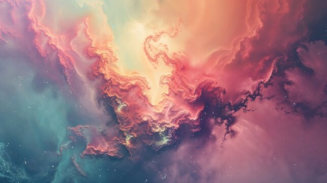 Trendy, Colourful Design Background. Creative Sci-Fi Wallpaper.
