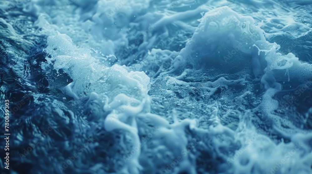 Poster Close up view of a wave in the ocean. Perfect for nature or travel concepts