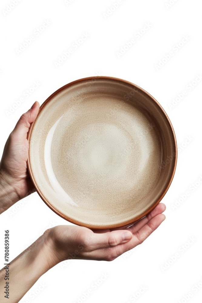 Poster a person holding a bowl, versatile image for various concepts