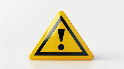 A yellow triangular warning sign with a black exclamation point. Suitable for safety and caution concepts