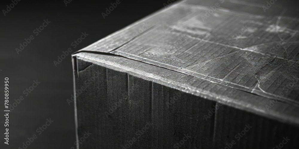Poster A simple black and white image of a box. Suitable for various design projects